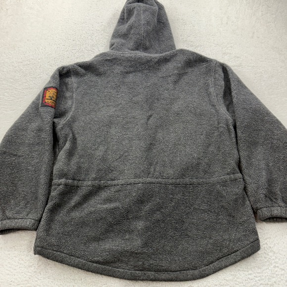 VTG Woolrich Mens M USA Made Gray Fleece Full Zip Hooded Jacket Outdoor Patch - Picture 8 of 9